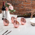 thumbnail image 2 of Modern 18 oz Copper Stemless Wine Glasses, MyGift Set of 6, 2 of 6