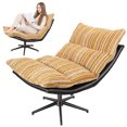 thumbnail image 5 of Fompes Swivel Lounge Chair with 360-degree Swiveling,Yellow Rocking Swivel Accent Chair,Oversized Comfy Reading Chair,3 Levels Adjustable Backrest, 5 of 13