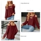 thumbnail image 4 of Camisa de cuello hueco con hombros descubiertos, blusa de mujer de manga larga con hombros descubiertos y color liso, camisa de jacquard con hombros descubiertos y funcionamiento suave, 4 of 5
