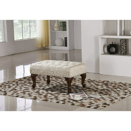 NOYA USA Classic Floral Print Tufted Ottoman