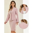 thumbnail image 2 of DARING DIVA Women's Collarless Blazer Formal 2pcs Skirt Suit Sets M Pink, 2 of 6