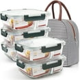 thumbnail image 1 of 5 Pack 36oz Food Storage Containers 2 Compartments Glass Meal Prep Containers with Lid Lunch Containers for Adult Food Prep with Dividers, 1 of 5