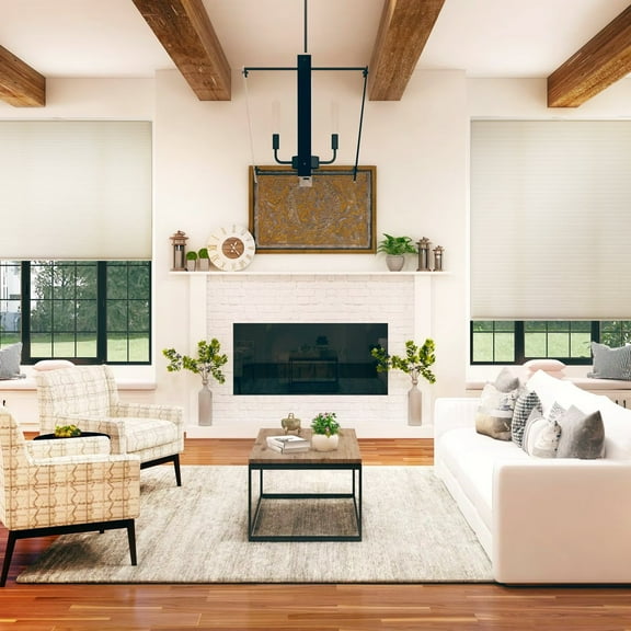 MOOD Custom Cellular Shades | Luxury meets function | Cordless, Beautiful Colors, Light Filtering, Insulation, Acoustic Comfort | Honeycomb Blinds for Windows | Ivory | 21" Width x 36" Height