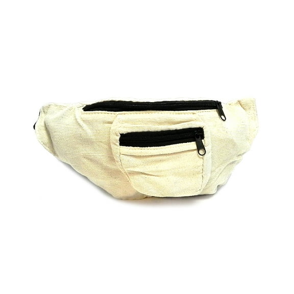 Solid Colored Woven Striped Pattern Lightweight Fanny Pack Waist Bag - Handmade Belt Pouch Boho Travel Accessories