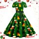 thumbnail image 1 of Vestido Casual Para Mujer, Vestido de Fiesta de Noche de Manga Corta Con Estampado Navideño de Los Años 50, 1 of 3