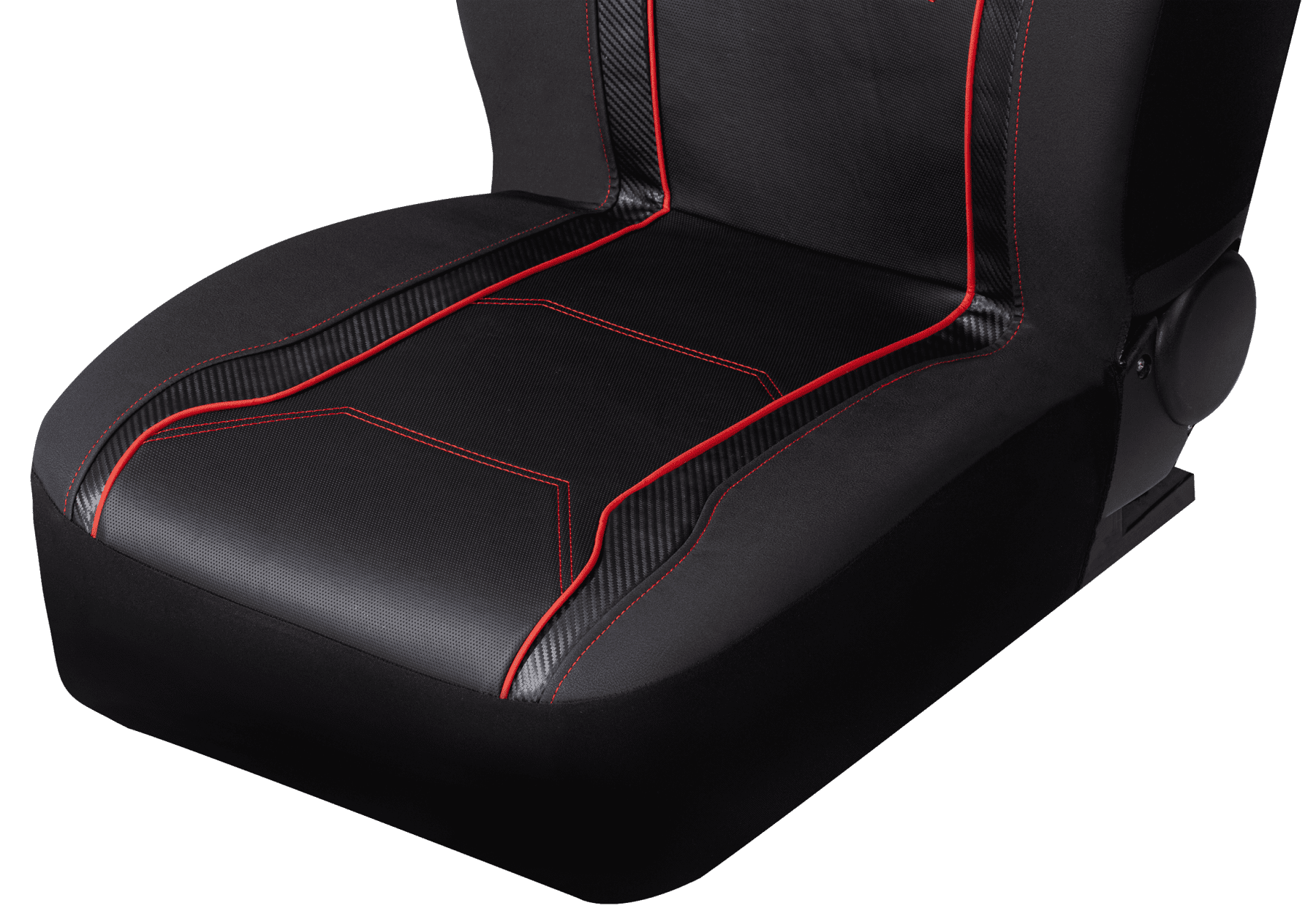 Auto Drive 2Piece Car Seat cover Carbon Fiber Black with Piping - Universal Fit, 23SC172