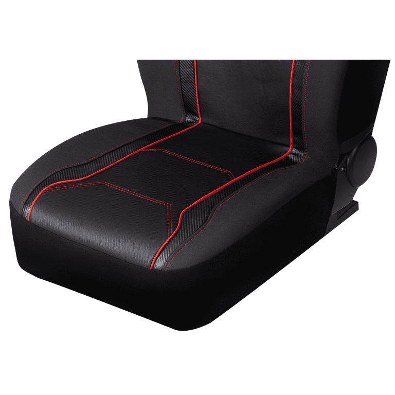 Auto Drive 2-Piece Vegan Leather Front Bucket Seat Cover, Black photo 4