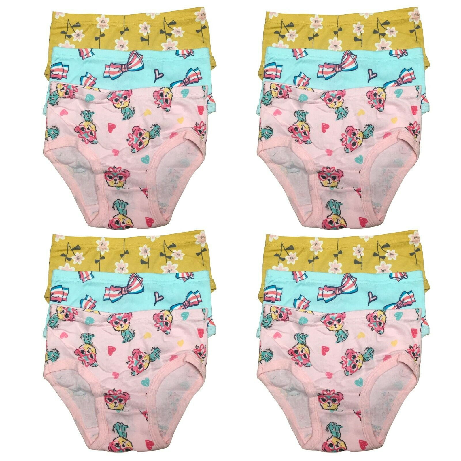 12 Packs Toddler Little Girls Kids Underwear Cotton Briefs Size 2T 3T