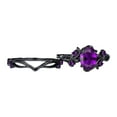 thumbnail image 6 of Art Nouveau Inspired Jewelry With Amethyst Stone And Anti Tarnish Alloy Craftsmanship Black Rose Branch Crosses Rings, 6 of 7
