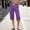 Purple plus size capri pants elastic waist a1, variant on Cagogo Women's Plus Size Capri Pants Elastic Waist with Pockets Casual Loose Wide Leg Cropped Summer Lounge Trousers Sporty Beach Drawstring Work Clothes, Purple XL