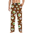 thumbnail image 5 of SJLDQY Mens Halloween Pajamas Pants Wide Leg Pjs Trousers for Men Hallowmas Pumpkin Ghost Elastic Waist Homewear Loungewear With Pocket, 5 of 6