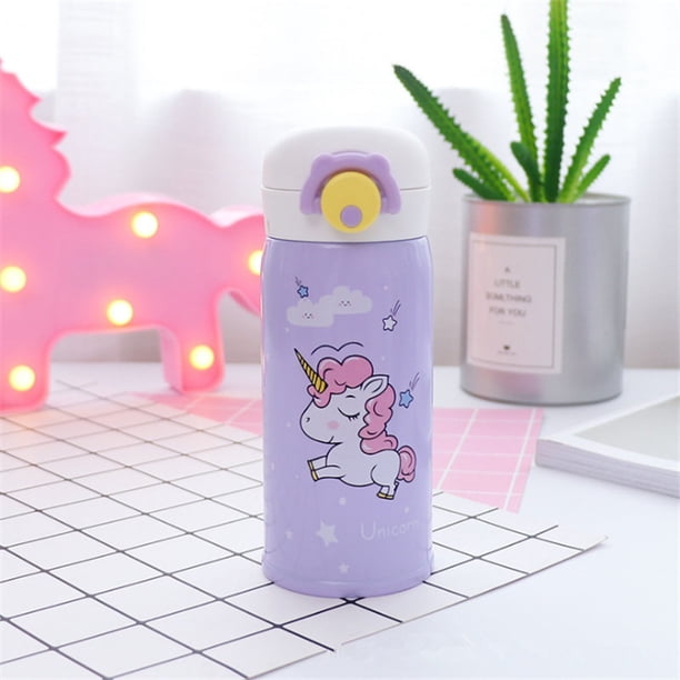 Botellas de agua de 500ml de capacidad, agua potable, dibujos animados de unicornio, frascos de vacío de acero inoxidable, botella de agua, regalo para niños Xemadio 2030180-12