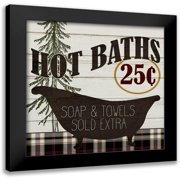 Kimberly, Allen 12x12 Black Modern Framed Museum Art Print Titled - Hot Baths