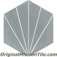 thumbnail image 1 of Original Mission Tile H88210-01 Hexagonal Bakery 01 Cement Tiles, Oxford Gray & White - Box of 12, 1 of 1