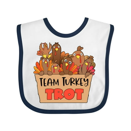 

Inktastic Team Turkey Trot Cute Flock of Turkeys Gift Baby Boy or Baby Girl Bib