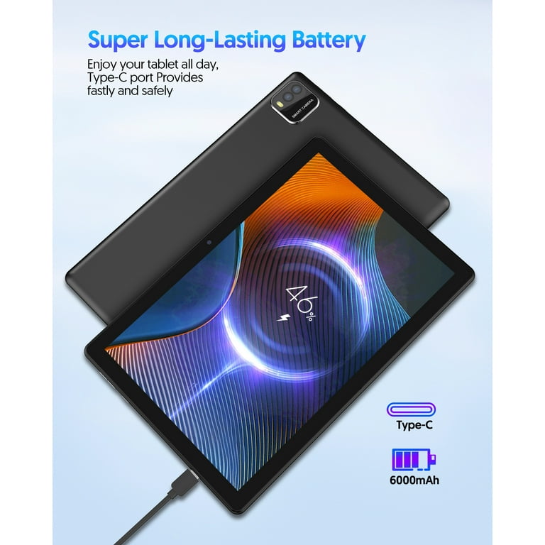 10 inch Android 14 Tablets, 6GB RAM 64GB ROM 1TB Expanded, 6000mAh