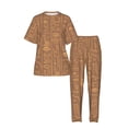 thumbnail image 3 of Womens Pajamas Set Short Sleeve Pants PJ Sets Loungewear Nightwear with Pockets, Ancient Egypt Vintage, 3 of 6