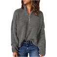thumbnail image 2 of Goodtrade8 Plus Size Sweater Women Trendy Loose Casual Long Sleeve V-Neck Solid Color Sweater Women Tops, 2 of 6