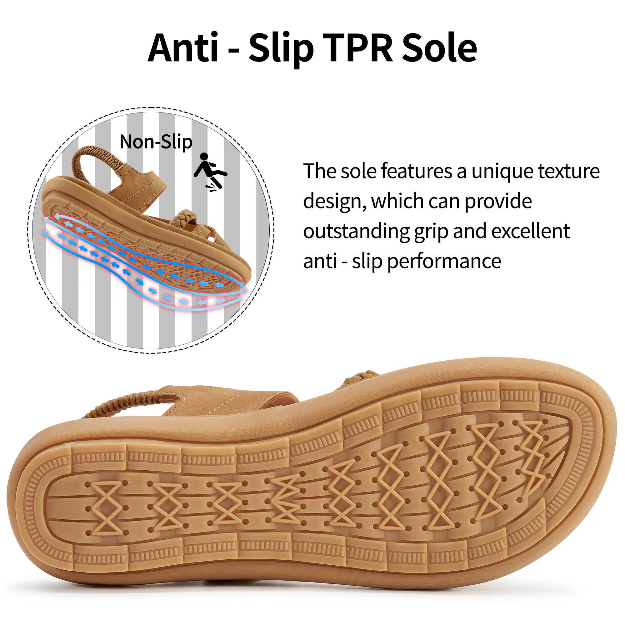 Ablanczoom Women's Non-Slip Summer Sandal, Brown photo 6