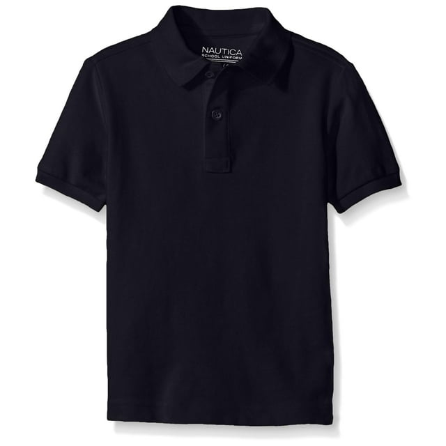 Polo Nautica para niño, uniforme de manga corta, azul marino, talla 6