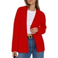 thumbnail image 5 of Pyhlmscde Women Cardigan Sweater Chunky Jacket Coat Fall Outwear Trendy Outfits, Business Casual Outfits for Women, Suit Jackets for Women, Women's Blazers & Suit Jackets Red2 XL, 5 of 6