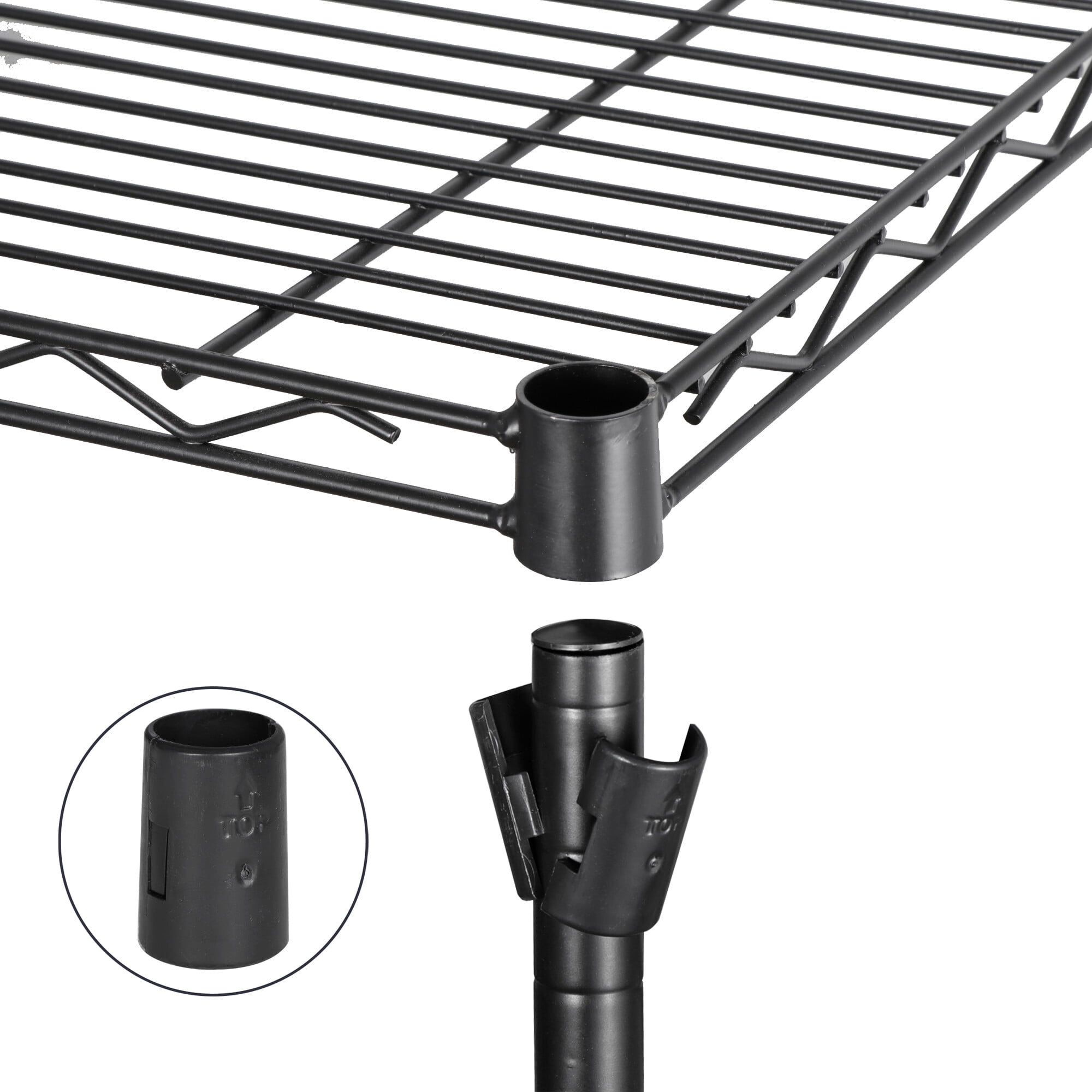 HomGarden 4-Tier Wire Shelving Storage Unit, Heavy-Duty Organizer Wire Rack W/ Adjustable Shelves, 320lbs Capacity