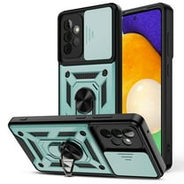 Samsung Galaxy A32 Case, Galaxy A32 4G Case, Dteck [Military-Grade] [360 Ring Kickstand & Slide Camera Protector] Hybird Impact-Resistant Bumpers Cover Phone Case for Samsung Galaxy A32 4G, Green