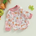 thumbnail image 3 of Okbabeha Newborn Baby Girl Boy Halloween Outfit Pumpkin Sweatshirt Oversized Bubble Romper Onesie Infant Fall Clothes, 3 of 7
