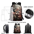 thumbnail image 6 of Binienty American Flag Deer Pattern 17 Inch Kids School Backpack Large Capacity Bookbag with Laptop Compartment Side Pockets for Teens Daily Use School Travel, 6 of 6
