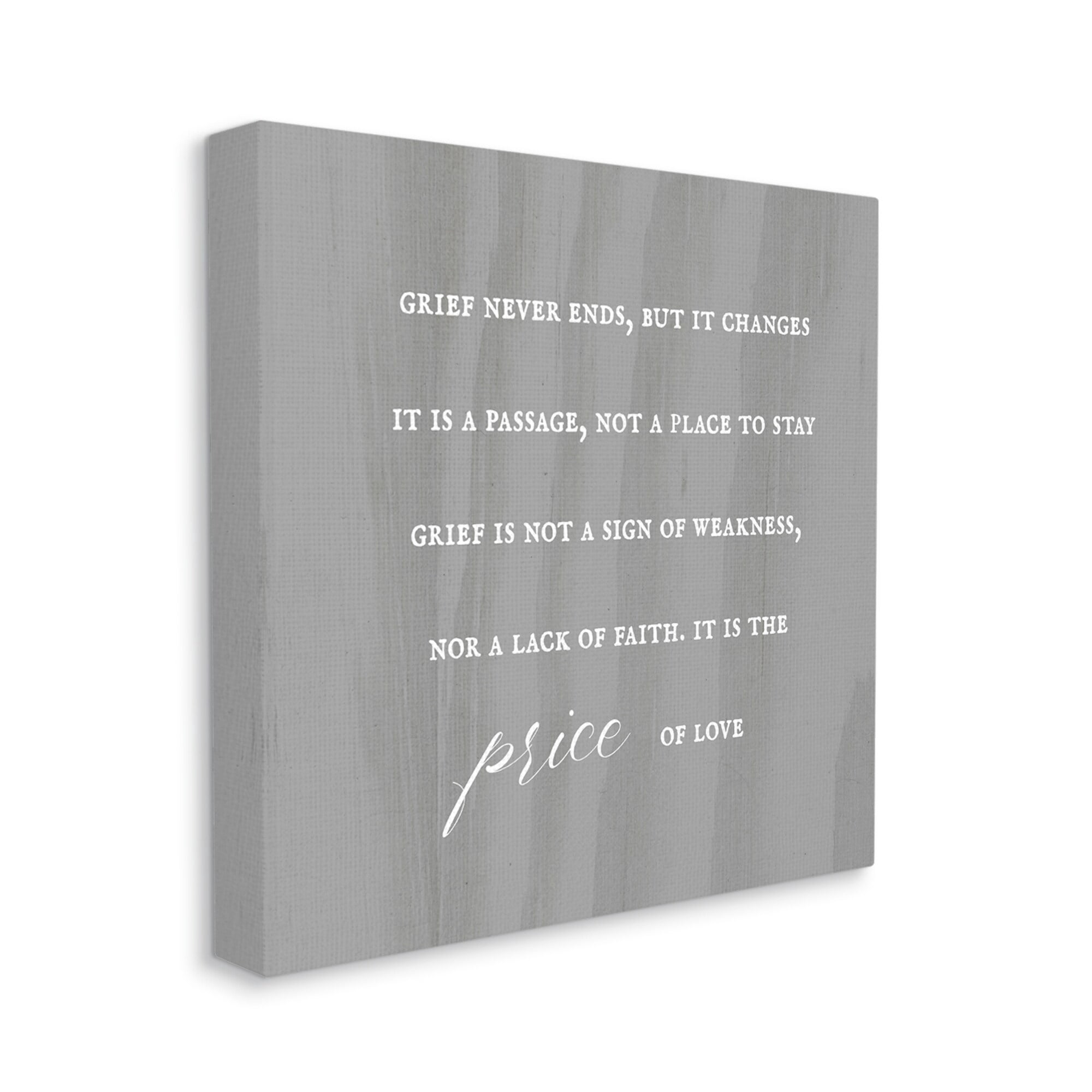 Stupell Industries Grief Is Strength Mourning Phrase Gray Patterned Background,30 x 30, Design by Daphne Polselli