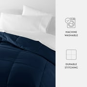 Breathable Cool Comforter All Season Lightweight Down-Alternative Solid Navy Blue for Full/Queen Size Bedding by Comfort Canopy