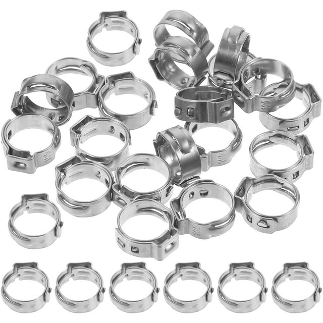 KAKOWELY 20pcs Tube Clamp Rings Tubing Pipe Fitting 304 Stainless Steel Cinch Clamp Rings,0.71"X0.51"X0.2"