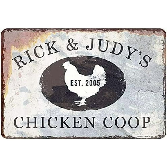 Tin Poster Metal Sign Personalized Chicken Coop Accessories Farmhouse Custom Cute and Funny Chicken Farm Decor Retro Art Wood Plaque Wall Signs
