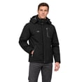thumbnail image 2 of Men's Waterproof Ski Jacket with Fleece Lining - Winter Snow Coat for Hiking & Outdoor Sports Black Small, 2 of 9