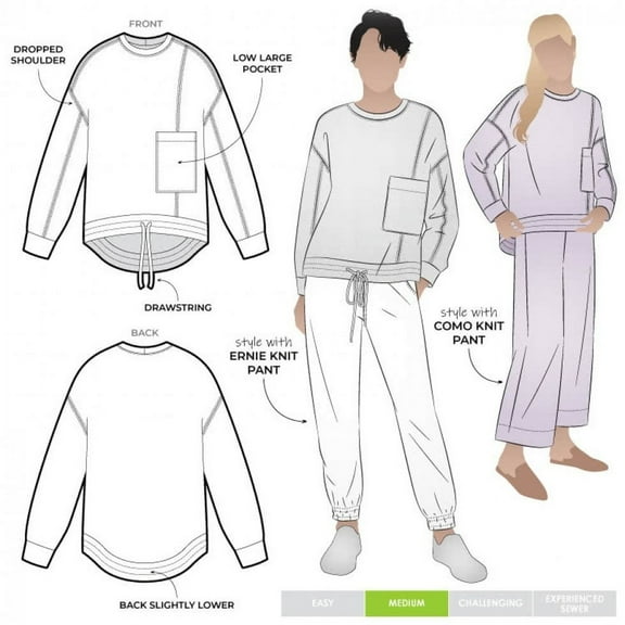 Style Arc Sewing Pattern Simpson Sweatshirt Women