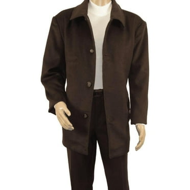 Men's Pea Top Coat Veronesi Wool Cashmere ARNO Brown 46 Regular