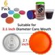 thumbnail image 2 of Tapas para latas de refrescos, paquete de 6 tapas de silicona reutilizables para refrescos/bebidas/cerveza, se adapta a latas de refrescos estándar (multicolor). Afortunado Sencillez, 2 of 5