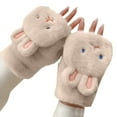 thumbnail image 2 of Womens Fox Gloves Winter Plush FauxFur Cute Mitten, 2 of 5