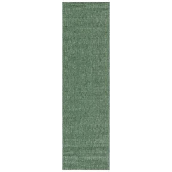 SAFAVIEH Courtyard Madeline Geometric Indoor/Outdoor Runner Rug, Dark Green, 2'3" x 8'