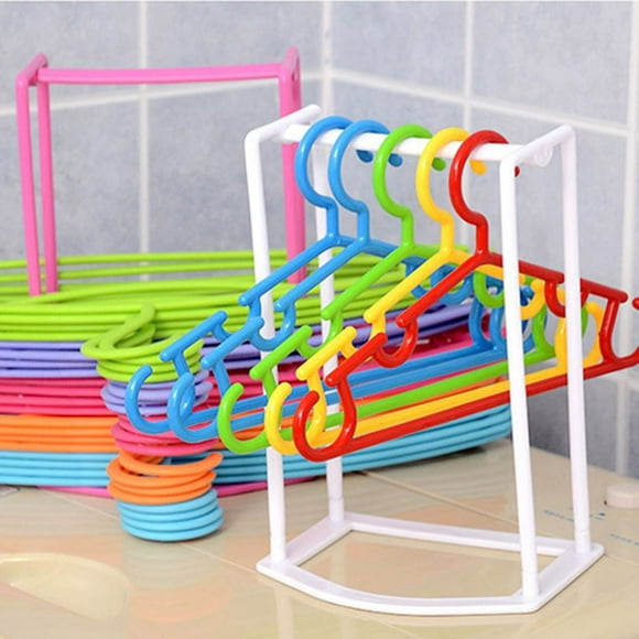 Storage Hanger Stacker, Clothes Stacker Holder, Plastic Hanger Storage Stand, Coat Hanger Organizer, Clothes Hanger Storage - White