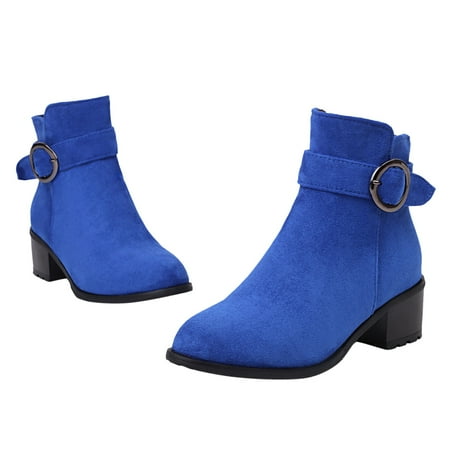

Akiihool Women s Ankle Boots Wide Women s Platform Ankle Boots Elastic Heel Fashion Festival Boots Riding Boots for Women (Blue 7.5)