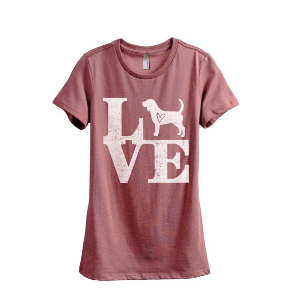 Love Beagle Women's Fashion Relaxed T-Shirt Tee Heather Rouge Medium