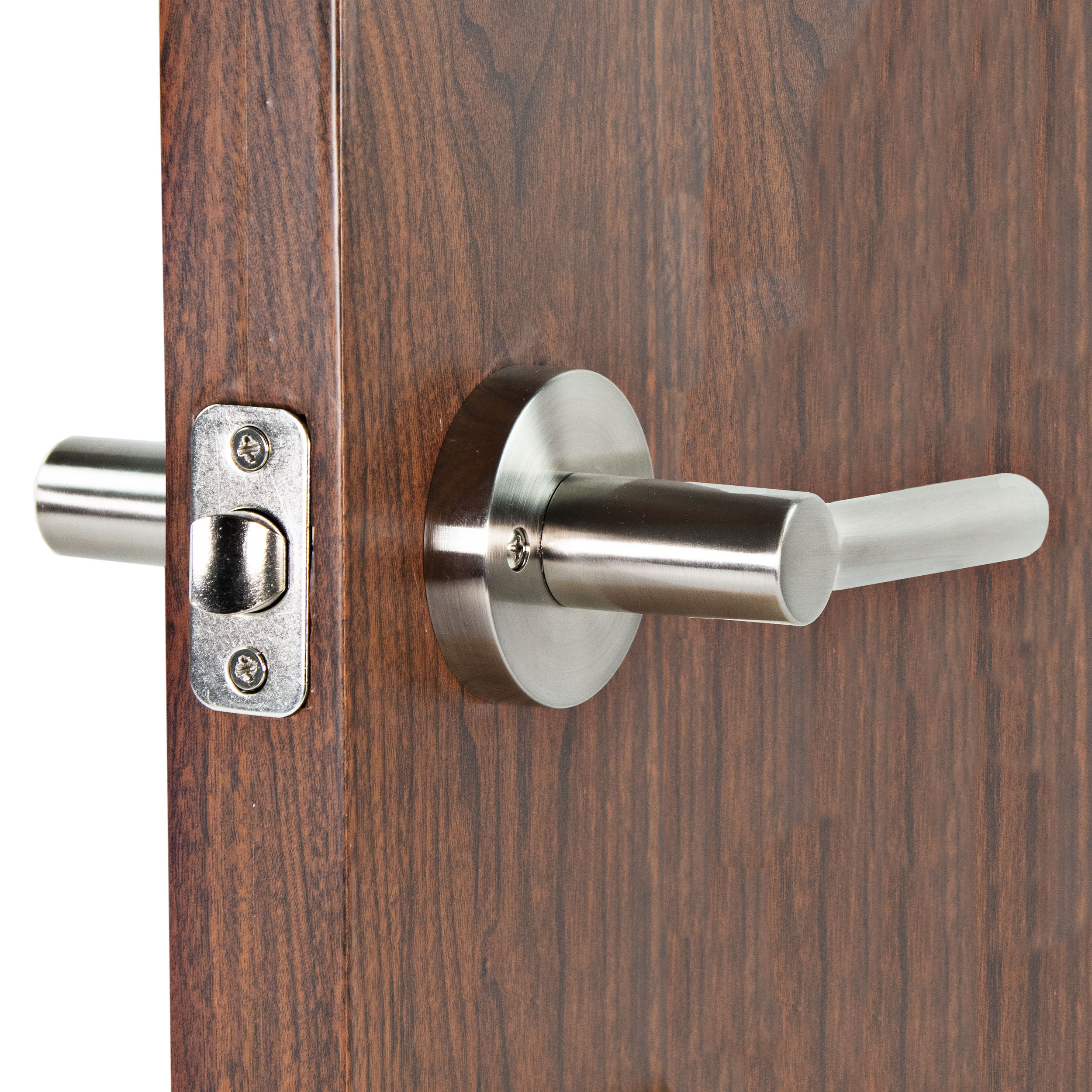 Ultra Security Windsor Hall/Closet Passage Round Rod Door Lever- Passage Lock Lever, Hall and Closet Lever (Satin Nickel, 1 Pack) - image 5 of 11