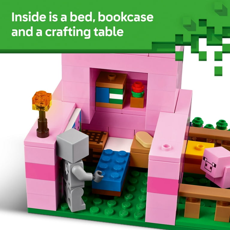 LEGO Minecraft The Baby Pig House Toy Figures & Playset - Building Minecraft Toy for Kids, Boys & Girls, Ages 7+ - Minifigures for Pretend Play - Easter Basket Stuffer - 21268