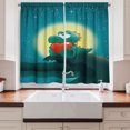 thumbnail image 2 of Ambesonne Dinosaur Kitchen Curtains, Romantic Dino, 55"x39", Orange Teal, 2 of 3