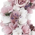thumbnail image 6 of Northlight Wooden Floral Artificial Spring Wreath with Berries - 13.5" - Pink and White, 6 of 8