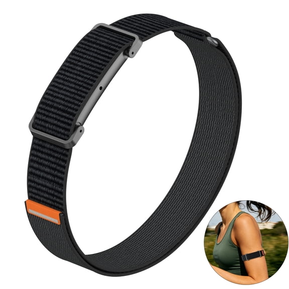 Dteck Elastic Nylon Band for Google Fitbit Air Adjustable Stretch Arm Strap with Integrated Metal Frame,Black