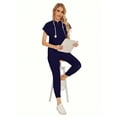 thumbnail image 3 of Wholesale Fashion Scrub Suits Dental Hospital Uniform Set Solid Color Surgical Gown Pocket V-Neck Scrubs Sets For Women Joggers Pants Suit, 3 of 17