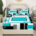 thumbnail image 3 of Erosebridal Geometry Full Sheet Sets for Teens, Abstract Stripes Bedding Full Size, Modern Fashion Bed Sheets Full, Lightweight Bedroom Decor, 4pcs, 3 of 7