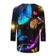 thumbnail image 5 of ICHUANYI Liquidación Moda Mujer Impreso Camiseta Suelta 3/4 Mangas Blusa Cuello Redondo Casual Tops ICHUANYI WER2023082200742, 5 of 5